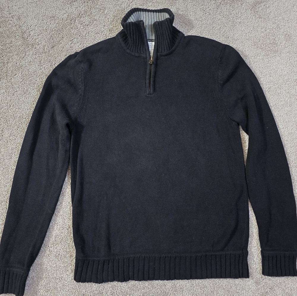 Aeropostale Sweater Quarter Zip Blue Cotton L